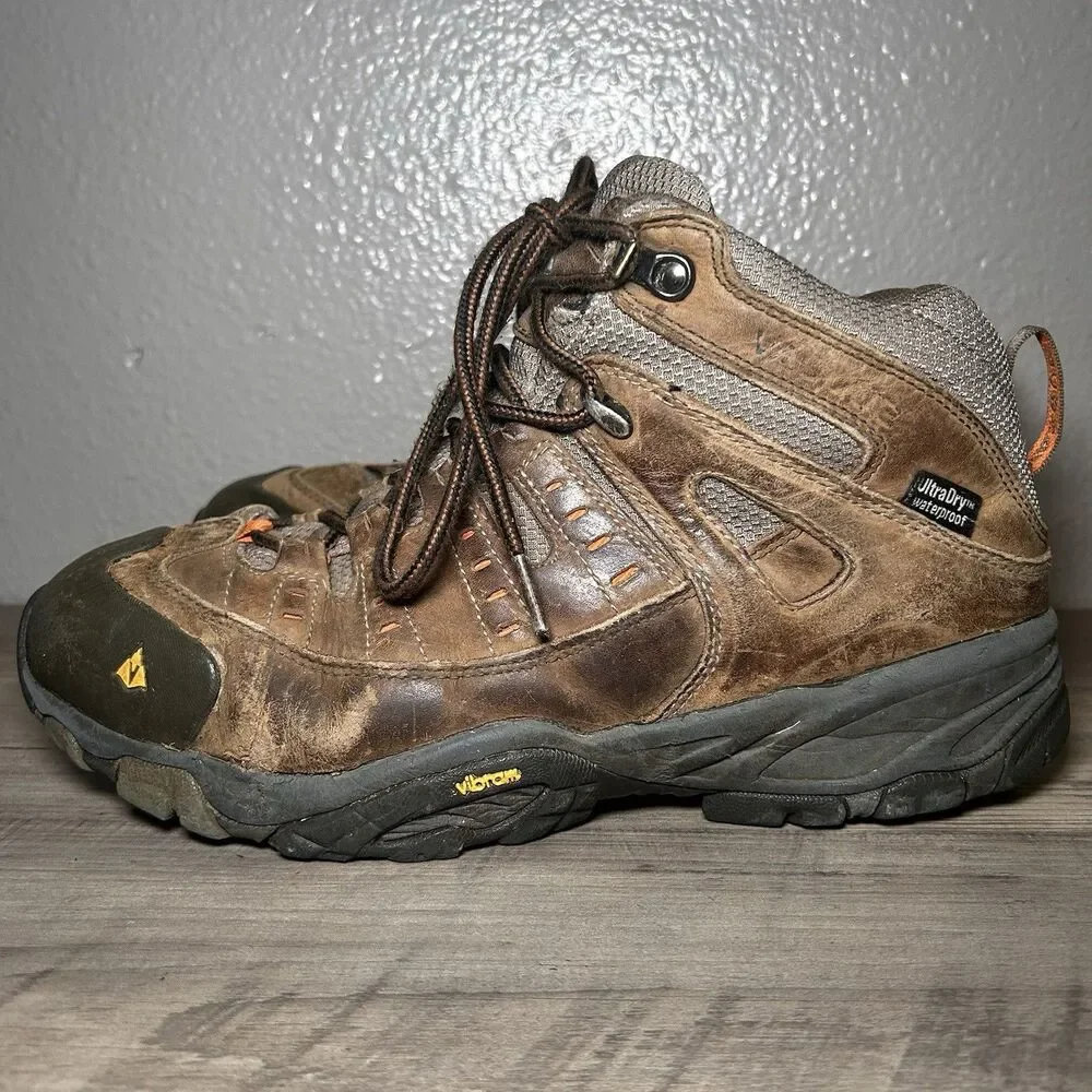Vasque Scree 2.0 Mid Vibram Mens Size 9.5M Waterproof Hiking Boots Brown Leather
